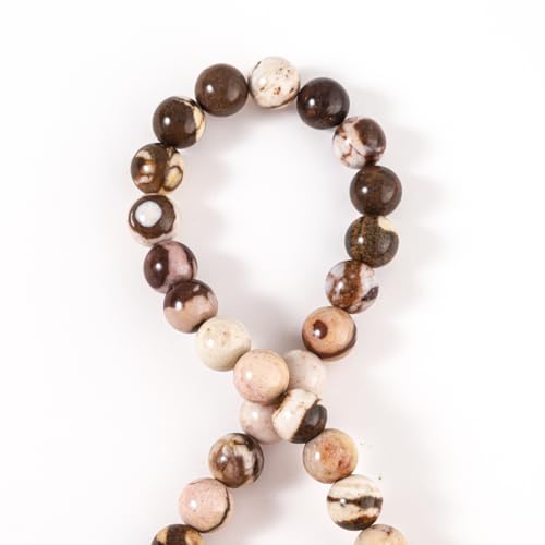 100Pcs Natural Stone 6mm Australia Zebra Round Loose Gemstone Energy Healing Beads Hole Size 1mm DIY Smooth Beads for Bracelet Necklace Earrings Jewelry Making - color: Australia Zebra, size: 6mm