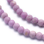 LiQunSweet 130 Pcs 3mm Natural Lepidolite Purple Mica Beads Strands Faceted Round Small Loose Crystal Gemstone Bead Spacer for DIY Jewelry Making - color: Natural Purple Mica Beads_3mm