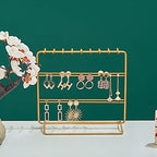 Jewelry Organizer, Jewelry Holder, Perfect Earrings, Necklaces and Bracelets Holder, Golden - color: Golden
