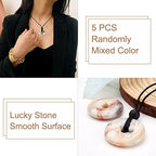 FASHEWELRY 5Pcs Natural Crazy Agate Donut Disc Gemstone Pendants 30x5mm Large Hole Healing Chakra Polished Stone Flat Round Bead Charms for Jewelry Making Hole: 6mm - color: 30mm, Crazy Agate, Colorful