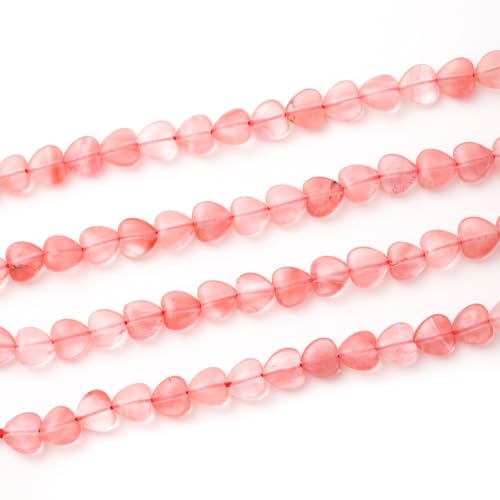 10mm Natural Watermelon Red Stone Beads Heart Shape DIY Loose Gemstone Energy Healing Crystal Charms for Jewelry Making Handmade - color: Watermelon Red