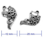 Heather's cf Silver Sea Charms – Antique Pendants, Non-Tarnish, Lead-Free & Nickel-Free, Bulk Ocean Animal Charms for DIY Jewelry, Bracelets, Necklaces, Earrings, Beach Craft Supplies (Sea Animals) - color: Cyprinoid charms-64pcs