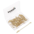 BEADIA 14K Gold Plated Extender Chains 75mm 20pcs Star Extension Tail Chains for Jewelry Making Findings - color: Star