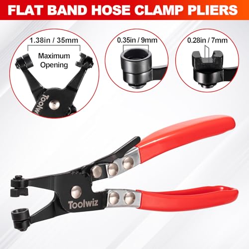 Toolwiz 6 pcs Fuel Line Pliers Set, Hose Clamp Plier, Panel Removal Tool, Hose Removal Plier, 30 Degree Push Pin Pliers, 2 pc 9" Electrical Disconnect Tool for Automotive Repair with Storage Bag - style: 6 Pack