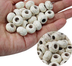 Large Hole Turquoise White Beads for Bracelet 100pcs European Gemstone Beads Howlite Rondelle Space Craft Beads for Pens-DIY Charms-Jewelry Making (White Large Beads) - color: White Large Beads