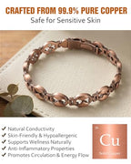 Jecanori Pure Copper Bracelet for Women,Copper Magnetic Bracelet With 3500 Gauss Magnets, Adjustable Jewelry Gift with Sizing Tool - color: Infinitely
