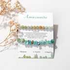 Healing Crystal Bracelets for Women 2 PCS 6mm Natural Stone Bracelet Stretch Crystal Beaded Bracelets Handmade Gemstone Bracelet Jewelry Gifts Christmas Gifts for Women Girls - style: amazonite