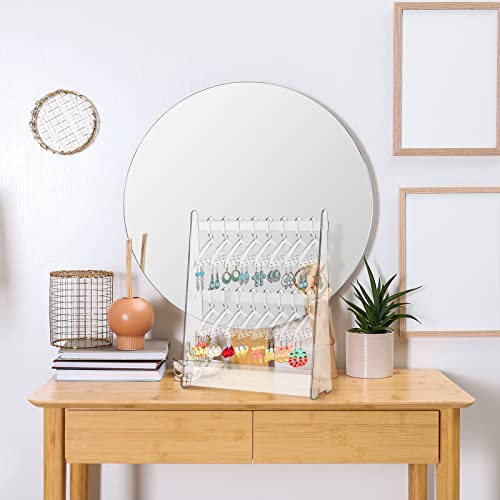BBTO Earring Hangers Holder Organizer Clear Acrylic Rack Jewelry Display Stand with Mini Hangers Christmas Women Gift for Earrings Necklace Ring Bracelet Jewelry(Transparent)