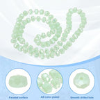 PATIKIL 75 Pcs 8mm OD 5mm Thick Crystal Glass Beads, Rondelle Crystal Beads Faceted Cut Gemstone Strand with Spacer Beads for Craft, Bracelet, Necklace, Light Green Porcelain - color: Light Green Porcelain