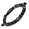 Mens Beaded Bracelet - Stone Jewelry, Black Onyx Hematite Bracelets, Mens Accessories, Adjustable - style: Spectral Night