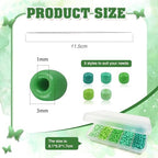 TOAOB 1500pcs 3mm Green Colors Opaque Seed Beads Kit Glass Round Small Spacer Beads with Beading Pin for DIY Beading Weaving Earrings Bracelets Necklaces Eyeglass Chain Art Crafts Jewelry Making - color: Green series