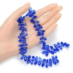 200pcs Czech 12mm Faceted Teardrop Briolette Crystal Glass Loose Beads Pendant Drop Spacer Bulk Sapphire Blue for DIY Jewelry Making CCT2-13 - color: Sapphire blue, size: 12x6mm - 200pcs