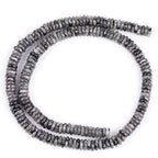 GEM-Inside 2x6mm Natural Black Larvikite Stone Heishi Disc Rondelle Spacer Beads for Jewelry Making Full 15" Strand Energy Stone Healing Power Crystal - color: Black Larvikite