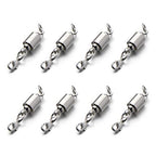 Zpsolution Screw Locking Magnetic Necklace Clasps and Closures Safety Easy Jewelry Clasps 6mm Light and Small Keep The Clasp in Back 8pcs Silver - color: Small Silver 8pcs