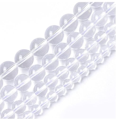 90pcs Adabele Natural Grade A Clear Crystal White Quartz Healing Gemstone 4mm Small Round Beads Gem Stone Spacer for DIY Craft Jewelry Making GE1-4 - color: Grade A Clear White Quartz, size: 4mm (90pcs/1 Strand)