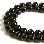 35pcs 10mm Black Tourmaline Beads Natural Gemstone Beads Round Loose Beads for Jewelry Making - color: Black Tourmaline, size: 10mm
