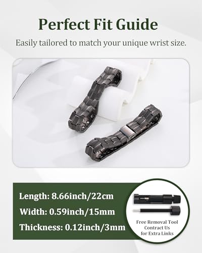 Copper Bracelet for Men, 2X Strength 99.99% Pure Copper Magnetic Bracelet with Magnets, Butterfly Clasp Design, Adjustable Length with Sizing Tool - color: Gunmetal