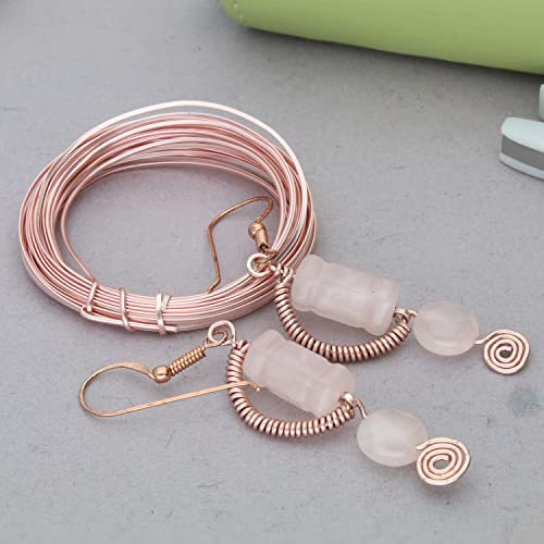 The Beadsmith Half-Round Craft Wire – Soft Temper Jewelry Wire, Rose Gold Color, 18 Gauge, 4 Yards - color: Rose Gold, size: 18 Gauge