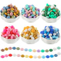 Sunrony 300Pcs Silicone Lentil Beads for Keychain Making,Bulk Mixed Color 12mm Silicone Abacus Spacer Beads for Necklace Bracelet Making Pens (Mixed 300Pieces) - color: A-Mixed 300Pieces