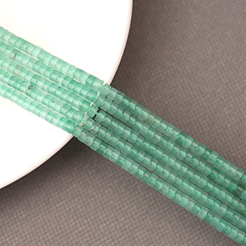 BONNY BOXX 150PCs Natural Green Aventurine Spacer Beads, Loose Semi Precious Flat Round Gemstone Heishi Disc Stone Beads for Beading Jewelry Making 4mm*2mm - color: Green Aventurine, size: 4MM*2MM