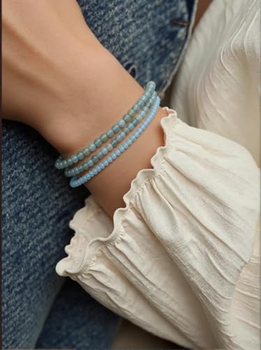Natural Blue Apatite Beads, 2mm 180pcs Small Round Faceted Loose Gemstones for DIY Jewelry Making, Handmade Bracelet and Necklace Crafting, with Size Card - color: Blue Apatite, size: 2mm