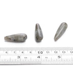 BEADIA Natural Spectrolite Teardrop Stone Beads 10x30mm 12pcs Dangle Earring Charm for DIY Jewelry Making - color: Spectrolite