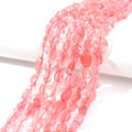 6-8mm Natural Cherry Quartz Nuggets Oval Free Tumbled Pebble Semi Precious Gemstone Loose Stone Beads Approx 15.5 inch for DIY Jewelry Making - color: Cherry Quartz