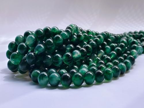 Stone Beads 6mm 140pcs Green Flower Jade Beads Round Loose Gemstones Beads for Bracelet Necklace Jewelry Making (6mm, 60626 Green Flower Jade) - color: Green Flower Jade Beads, size: 6mm