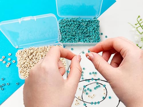 Natural Turquoise Seed Beads 4mm 1400pcs Small Stone Abacus Loose Rondelle Space Beads Bulk for Necklaces, Bracelets, Hair, Keychains, Lanyards, Garland & DIY Crafts-Adult Crafting - color: Turquoise Abacus