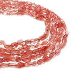 6-8mm Natural Cherry Quartz Nuggets Oval Free Tumbled Pebble Semi Precious Gemstone Loose Stone Beads Approx 15.5 inch for DIY Jewelry Making - color: Cherry Quartz