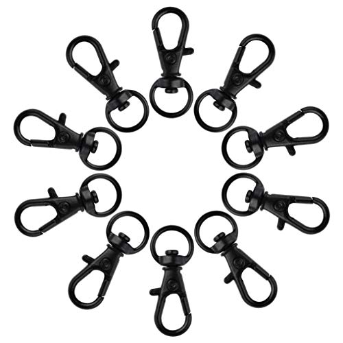 50 pcs Swivel Clasps Lanyard Snap Hook,cnomg Metal Swivel Lanyard Snap Hook Lobster Claw Clasp (Black) - color: Black, size: 1.2 inches