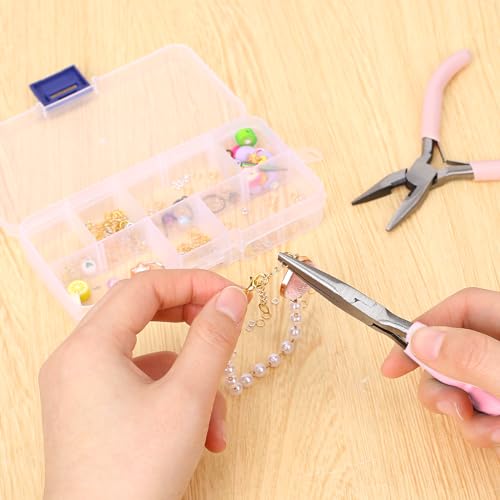 5 Inch Long Needle Nose Pliers with Side Cutters, Chain Nose Pliers for Jewelry Making, Mini and Electronics Use