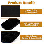 12 Pcs Velvet Jewelry Tray, Blank Stackable Drawers Organizer, Jewelry Display Tray for Beads Bracelets Necklaces Earrings Storage (Black) - color: Black