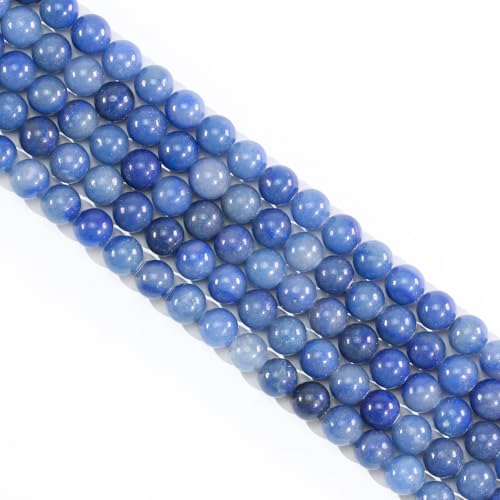 Natural Blue Aventurine Beads 6mm Round Stone Beads for DIY Bracelets Necklace Earrings Making 60pcs - color: Blue Aventurine, size: 6mm