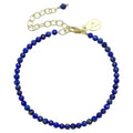 Faceted Bracelet for Women, Certified 925 Sterling Silver with 18K Gold Vermeil Healing Crystal Bracelets for Women - Crystals and Healing Stone Bracelet Women Jewelry for Gift - color: Lapis Lazuli