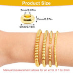 200Pcs 5mm Gold Flat Spacer Beads 18K Gold Plated Loose Beads for Jewelry Making DIY Bracelet Necklace Earring - size: 5mm