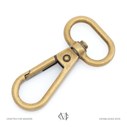 CRAFTMEMORE Snap Hook Swivel Push Gate Lobster Clasps Fashion Clips Purse Making FS10 Pack of 10 (Antique Brass, 3/4 Inch) - color: Antique Brass, size: 3/4 Inch