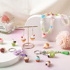 Craftdady Resin Plastic Miniature Food Snack Pendants Charms Ice Drink Juice Pendants Cute Bottle Fruit Keychain Charms Hang Ornament for DIY Craft Earring Bracelet Necklace Jewelry Making - color: Mixed Color Cupcake