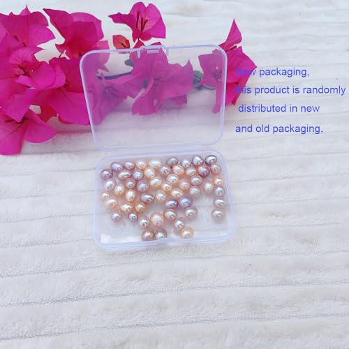 50 Pcs Natural Pearl Beads for Jewelry Making AAA 8-9 mm No Holes Natural Genuine Real Freshwater Cultured Pearl Oval Pearls Beads Loose Gemstone Bead Crafts Gift for Women,DIY Gifts. - color: 8-9 mm no holes.