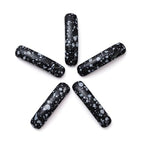 5PCS Natural Snowflake Stone Rectangle Curved Beads Gemstone Pendants Connectors for DIY Bracelet Neclace Jewelry Making - color: Snowflake