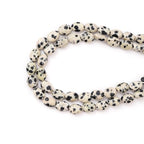 6×8mm Natural Dalmatian Gemstone Loose Beads Flat Oval Healing Crystal Loose Stone Beads for Jewelry Necklace Bracelet Earring Craft - color: Dalmatian