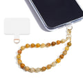 Marble Beaded Phone Wrist Strap,Detachable Phone Bracelet Strap with Tether Tab,Hands-Free Wristlet Strap (Yellow Jade) - color: Yellow Jade