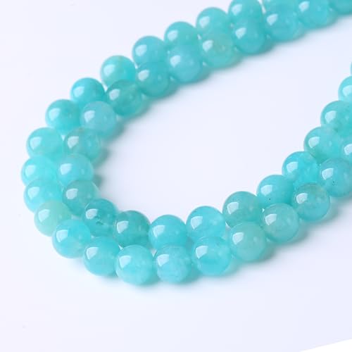 Blue Jade Stone Beads s for Jewelry Making DIY Bracelet Necklace Jewelry Making 1 Strand 15.5inch 60PCS 6MM - color: Blue Jade, size: 6MM