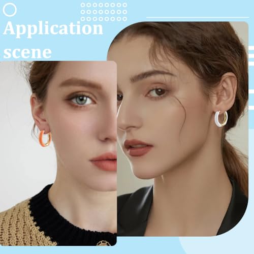 SUNNYCLUE 1 Box 18Pcs Huggie Hoop Earrings Huggie Hoop Earring Findings 16Mm Round Ear Hook Colorful 304 Stainless Steel Ear Hooks for Jewelry Making Accessories DIY Crafts Gifts Women Adult Supplies - style: Style 1
