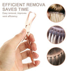 Hair Extension Tool Kit Microlink Pliers with Anti-slip Handle Hair Extension Beading Tool Hair Needle Pulling Hook Hair Styling Bead Closer and Remover Pliers - color: 2 Rose Gold