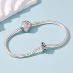 925 Sterling Silver Spacer Charm Bead with Clear CZ for Pandora Charms Bracelets - color: Star Stopper Beads