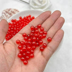 200PCS 10MM Round Crystal Acrylic Beads Crystal Faceted Beads Spacer Beads for DIY Crafts Jewelry Making, Bracelets Necklaces Wind Chimes Suncatchers Loose Gemstones(65-Big Red) - color: 65-Big Red, size: 10MM