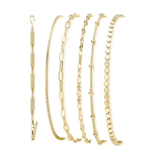 KRFY Bracelets for Women with Extra Strong Magnetic Bracelet Clasps and Closures, Hooks Helper Tool for Multiple Bracelet Stack, Fasteners Magnet Connector Jewelry Clasp for Chain Bracelets - color: 16K Gold Plated-1Pc Hook