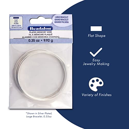 Beadalon Memory Wire, Flat, Ring, Silver Plated, Approx. 33 coils (Pack of 2) - color: Silver, size: Ring (Pack of 2)