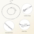 SMYHTGLIF 20 Pack Stainless Steel Bulk Necklace Bracelet Chain for Jewelry Making 4mm Paperclip Necklace Bracelet Chains for Women - color: Silver